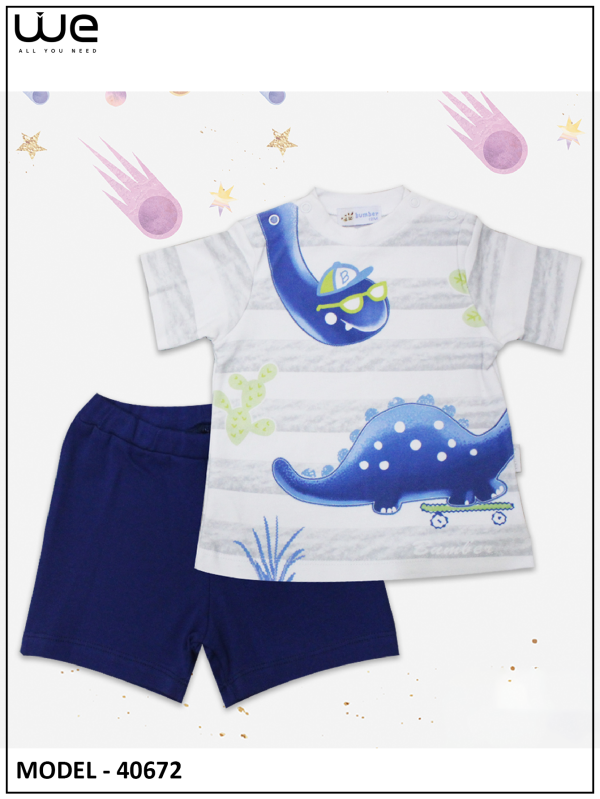 طقم بيبي شورت قطعتين موديل 40672