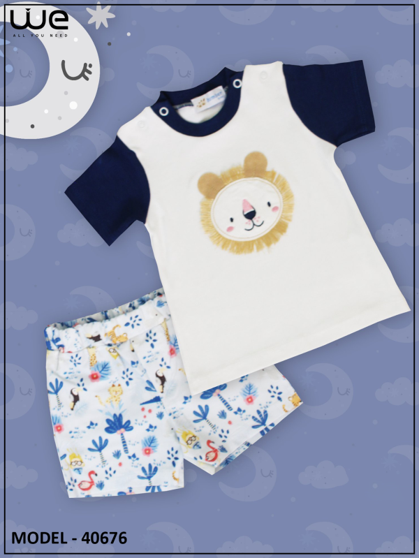 طقم بيبي شورت قطعتين موديل 40676