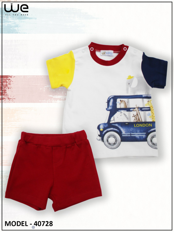 طقم بيبي شورت قطعتين موديل 40728