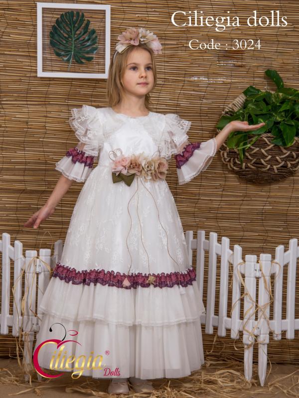 فستان بناتي تركي فاخر موديل 3024