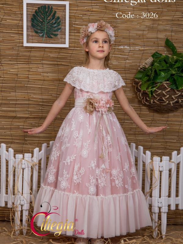 فستان بناتي تركي فاخر موديل 3026