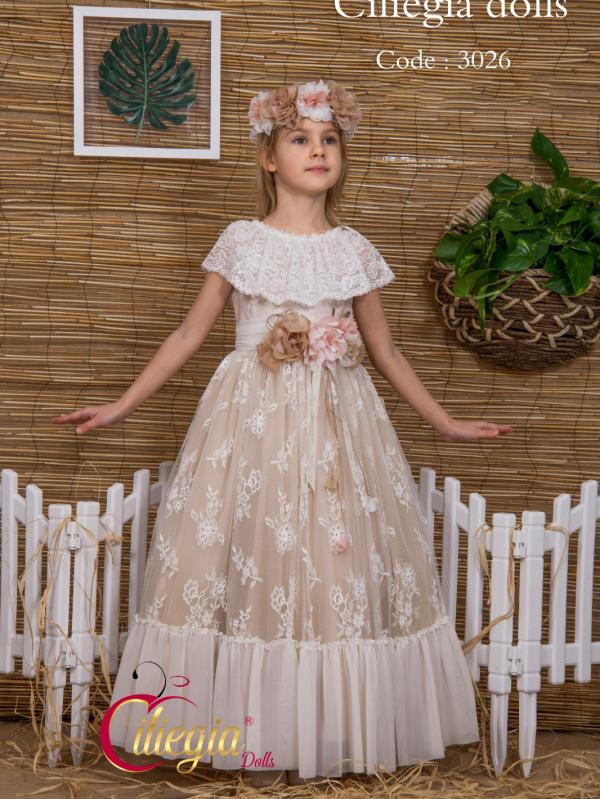 فستان بناتي تركي فاخر موديل 3026