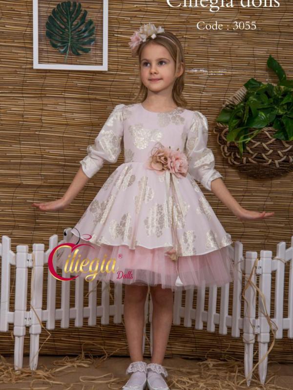 فستان بناتي تركي فاخر موديل 3055