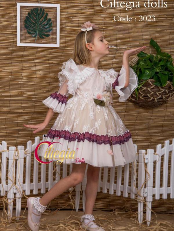 فستان بناتي تركي فاخر موديل 3023