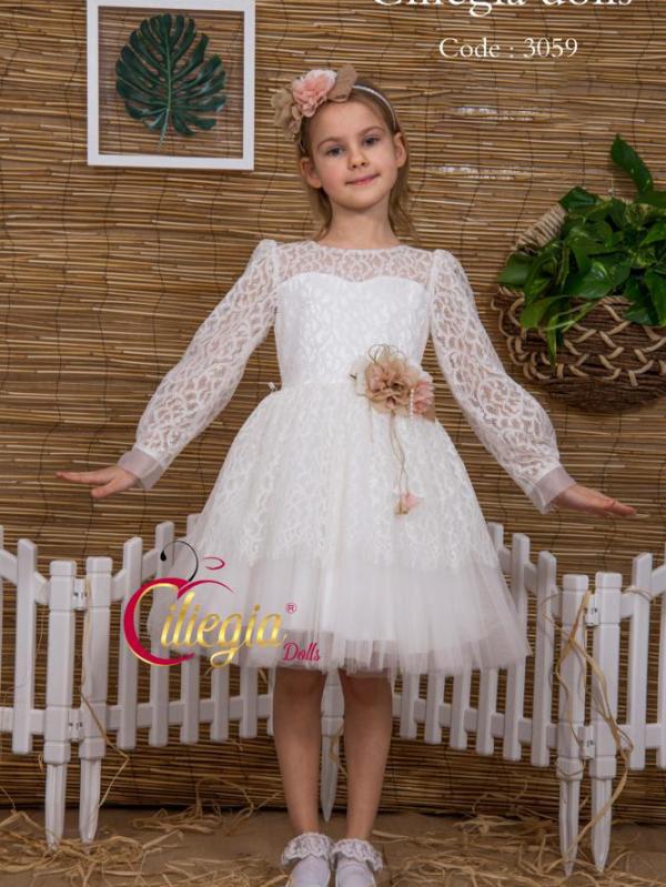 فستان بناتي تركي فاخر موديل 3059