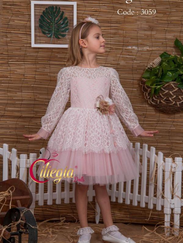 فستان بناتي تركي فاخر موديل 3059
