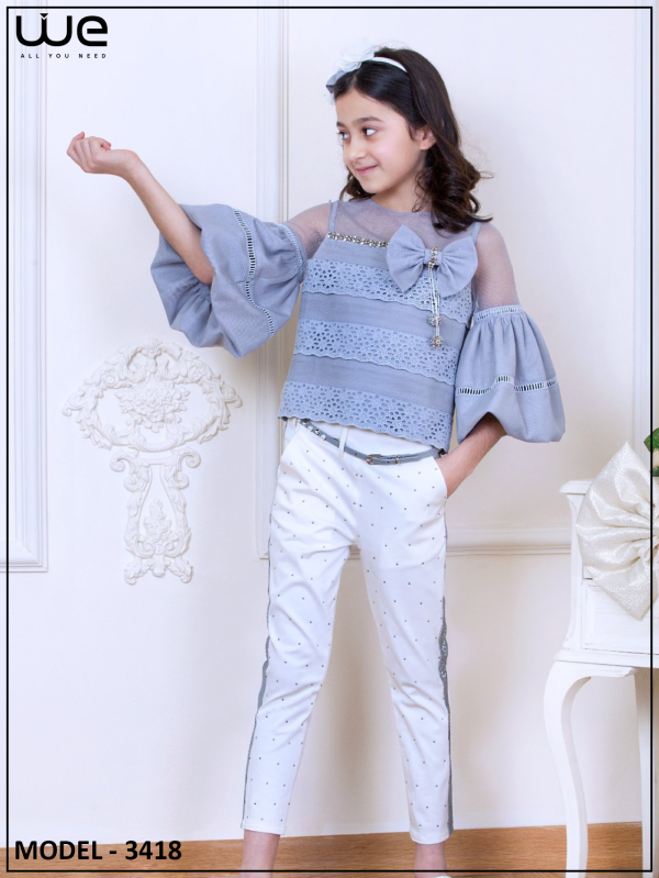 طقم بناتي تركي فاخر موديل 3418