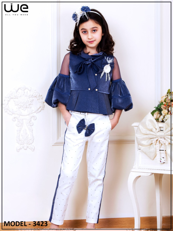 طقم بناتي تركي فاخر موديل 3423